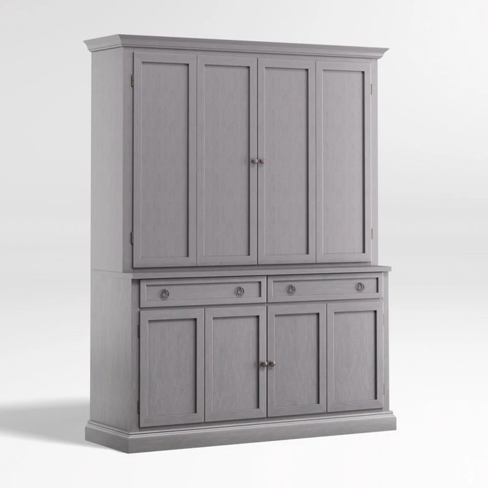 Cameo Dove Grey 2-Piece Entertainment Center with Wood Doors