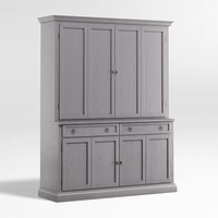 Cameo Dove Grey 2-Piece Entertainment Center with Wood Doors