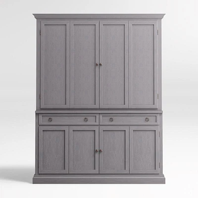 Cameo Dove Grey 2-Piece Entertainment Center with Wood Doors