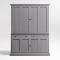 Cameo Dove Grey 2-Piece Entertainment Center with Wood Doors