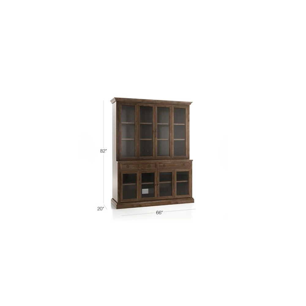 Cameo Nero Noce 2-Piece Entertainment Center with Glass Door