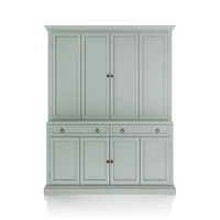 Cameo Blue Grey 2-Piece Entertainment Center with Wood Doors