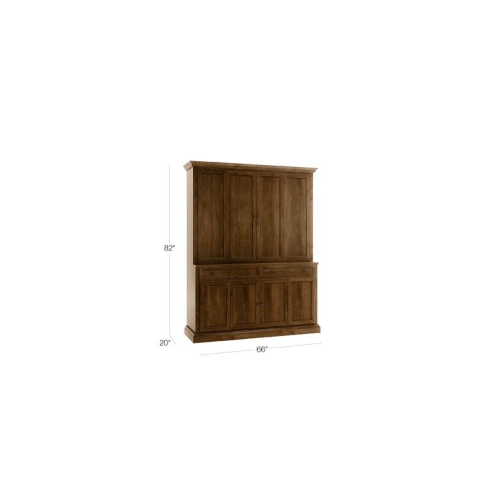 Cameo Nero Noce 2-Piece Entertainment Center with Wood Doors