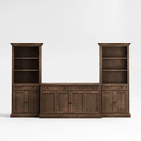 Cameo Nero Noce 3-Piece Entertainment Center with Storage Bookcases