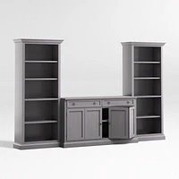 Cameo Dove Grey 3-Piece Entertainment Center with Open Bookcases