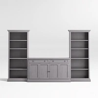 Cameo Dove Grey 3-Piece Entertainment Center with Open Bookcases