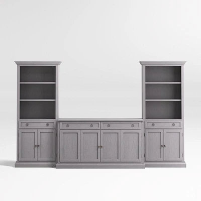 Cameo Dove Grey 3-Piece Entertainment Center with Storage Bookcases