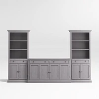 Cameo Dove Grey 3-Piece Entertainment Center with Storage Bookcases
