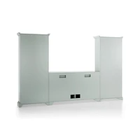 Cameo Blue Grey 3-Piece Glass Door Entertainment Center with Open Bookcases