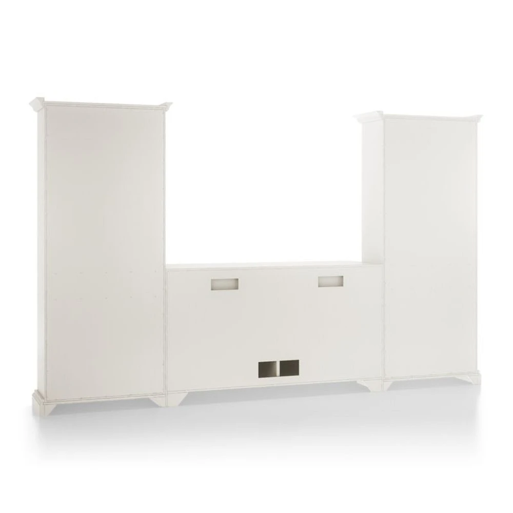 Cameo Dama 3-Piece Glass Door Entertainment Center with Open Bookcases