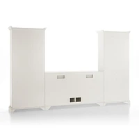 Cameo Dama 3-Piece Glass Door Entertainment Center with Storage Bookcases