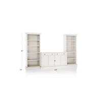 Cameo Dama 3-Piece Entertainment Center with Open Bookcases