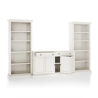 Cameo Dama 3-Piece Entertainment Center with Open Bookcases