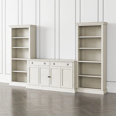 Cameo Dama 3-Piece Entertainment Center with Open Bookcases