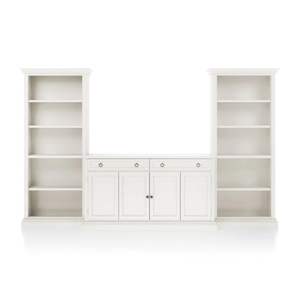 Cameo Dama 3-Piece Entertainment Center with Open Bookcases