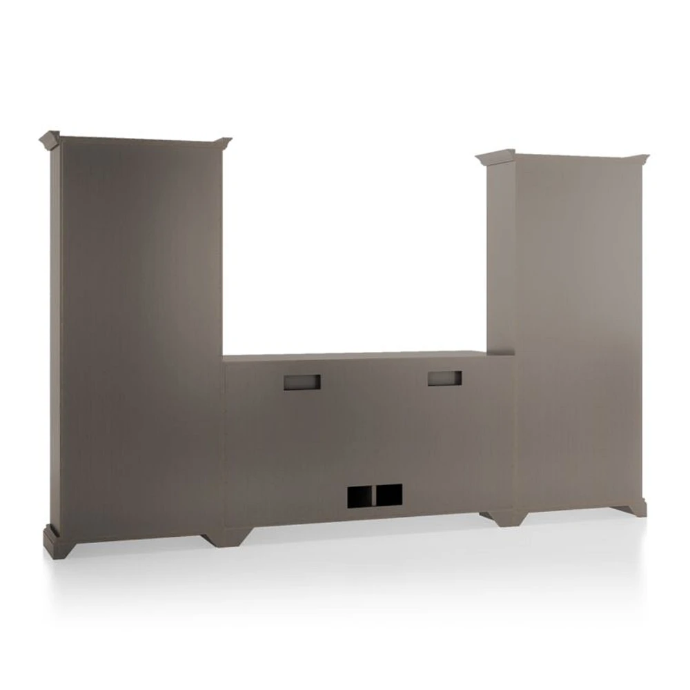 Cameo Grigio 3-Piece Entertainment Center with Open Bookcases