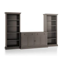 Cameo Grigio 3-Piece Entertainment Center with Open Bookcases