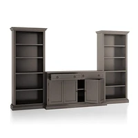Cameo Grigio 3-Piece Entertainment Center with Open Bookcases