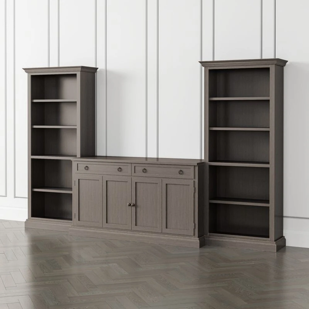 Cameo Grigio 3-Piece Entertainment Center with Open Bookcases