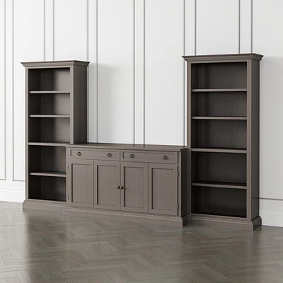 Cameo Grigio 3-Piece Entertainment Center with Open Bookcases