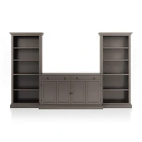 Cameo Grigio 3-Piece Entertainment Center with Open Bookcases