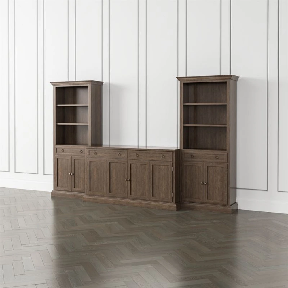 Cameo Pinot Lancaster 3-Piece Entertainment Center with Storage Bookcases