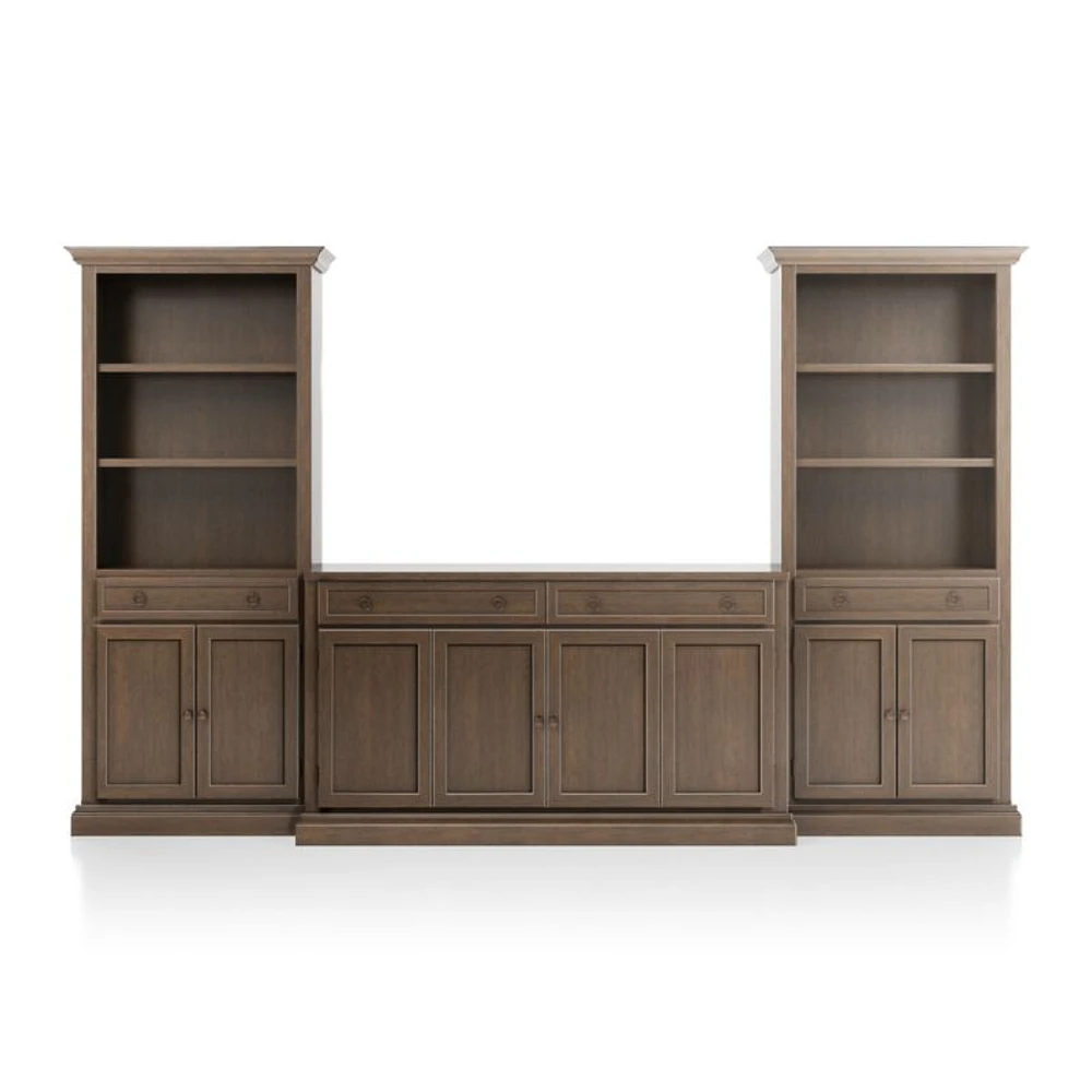 Cameo Pinot Lancaster 3-Piece Entertainment Center with Storage Bookcases