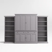 Cameo Dove Grey 4-Piece Entertainment Center with Open Bookcases