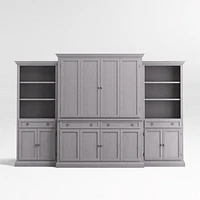 Cameo Dove Grey 4-Piece Entertainment Center with Storage Bookcases