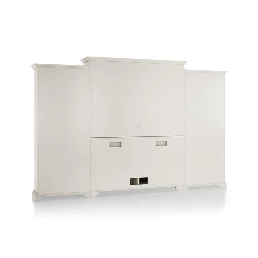 Cameo Dama 4-Piece Glass Door Wall Unit with Open Bookcase