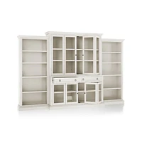 Cameo Dama 4-Piece Glass Door Wall Unit with Open Bookcase