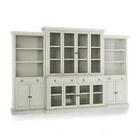 Cameo Vamelie 4-Piece Glass Door Wall Unit with Storage Bookcase