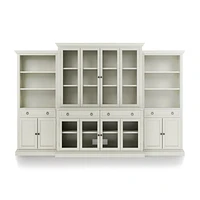 Cameo Vamelie 4-Piece Glass Door Wall Unit with Storage Bookcase