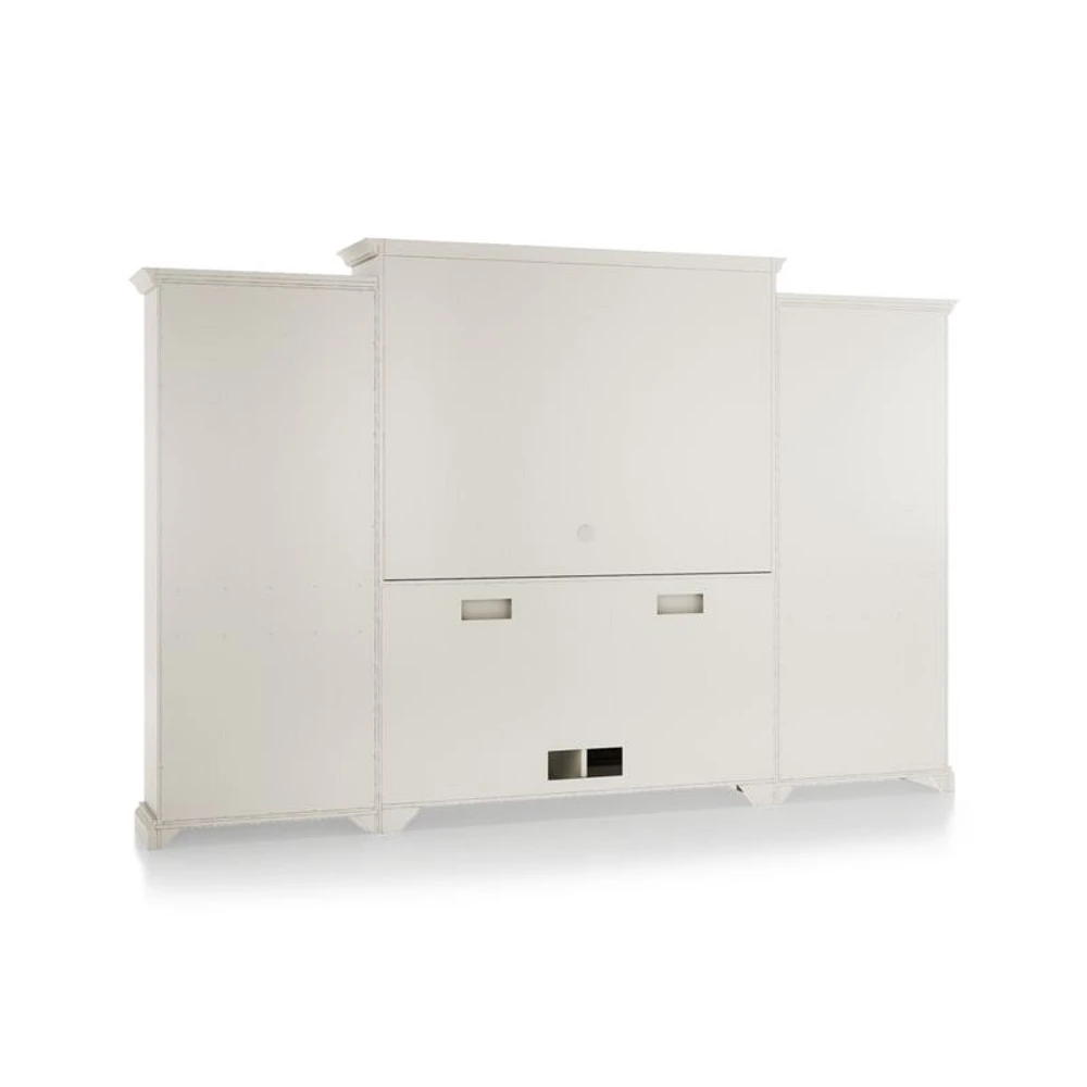 Cameo Dama 4-Piece Glass and Wood Door Wall Unit with Open Bookcases
