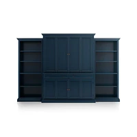 Cameo Indigo -Piece Entertainment Center with Open Bookcases