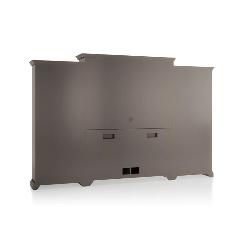 Cameo Grigio -Piece Entertainment Center with Open Bookcases