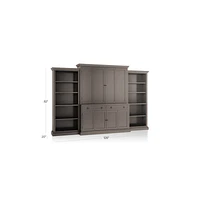 Cameo Grigio -Piece Entertainment Center with Open Bookcases