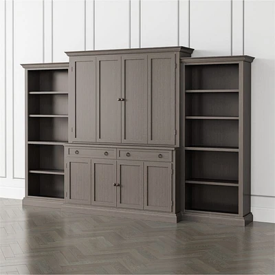 Cameo Grigio 4-Piece Entertainment Center with Open Bookcases