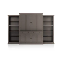 Cameo Grigio -Piece Entertainment Center with Open Bookcases