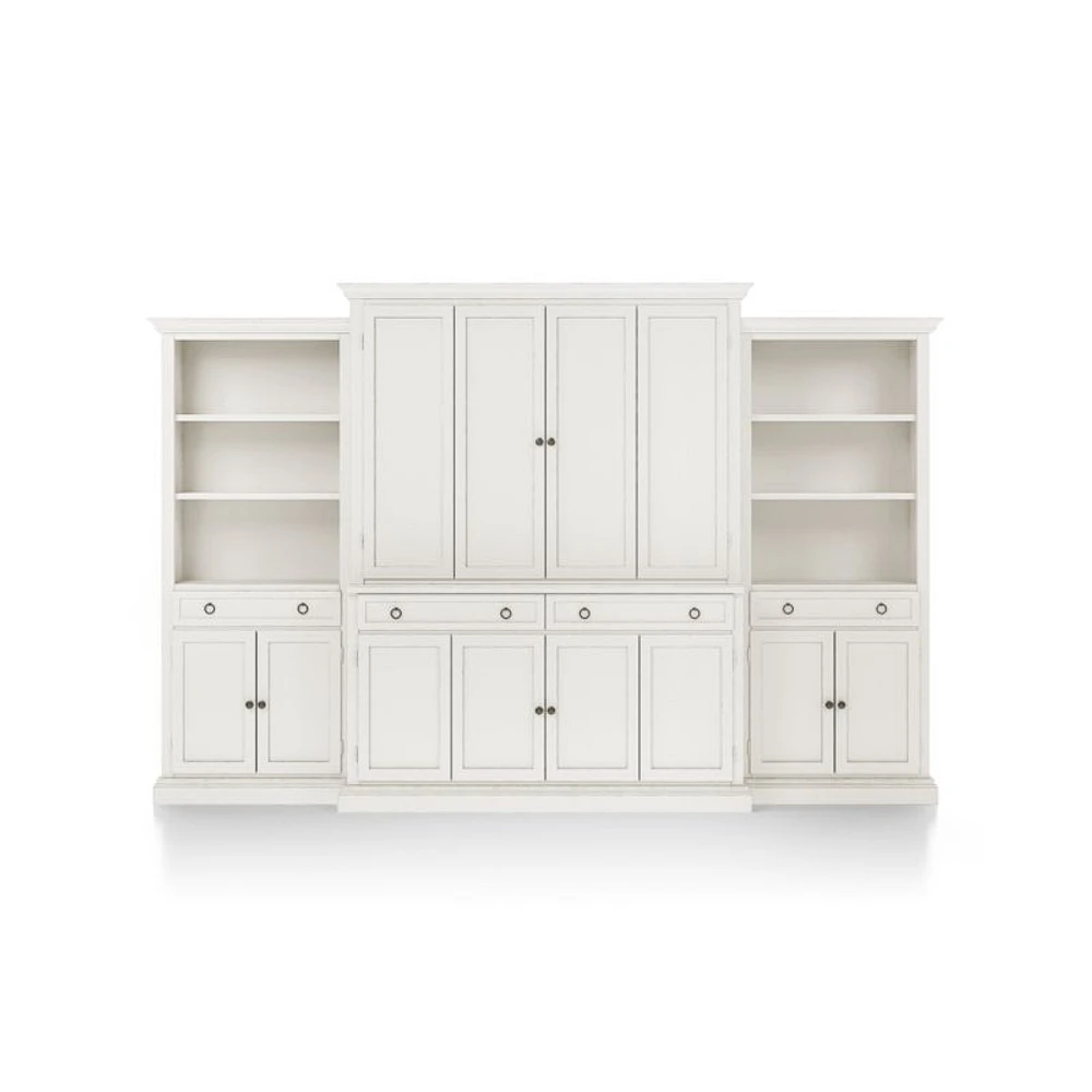 Cameo Dama 4-Piece Entertainment Center with Storage Bookcase
