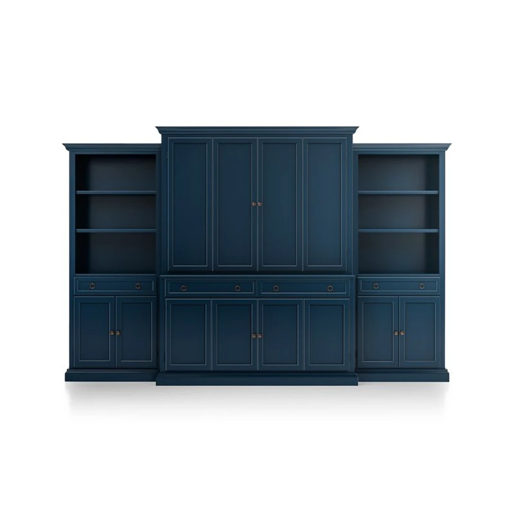 Cameo Indigo -Piece Entertainment Center with Storage Bookcases