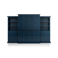 Cameo Indigo -Piece Entertainment Center with Storage Bookcases