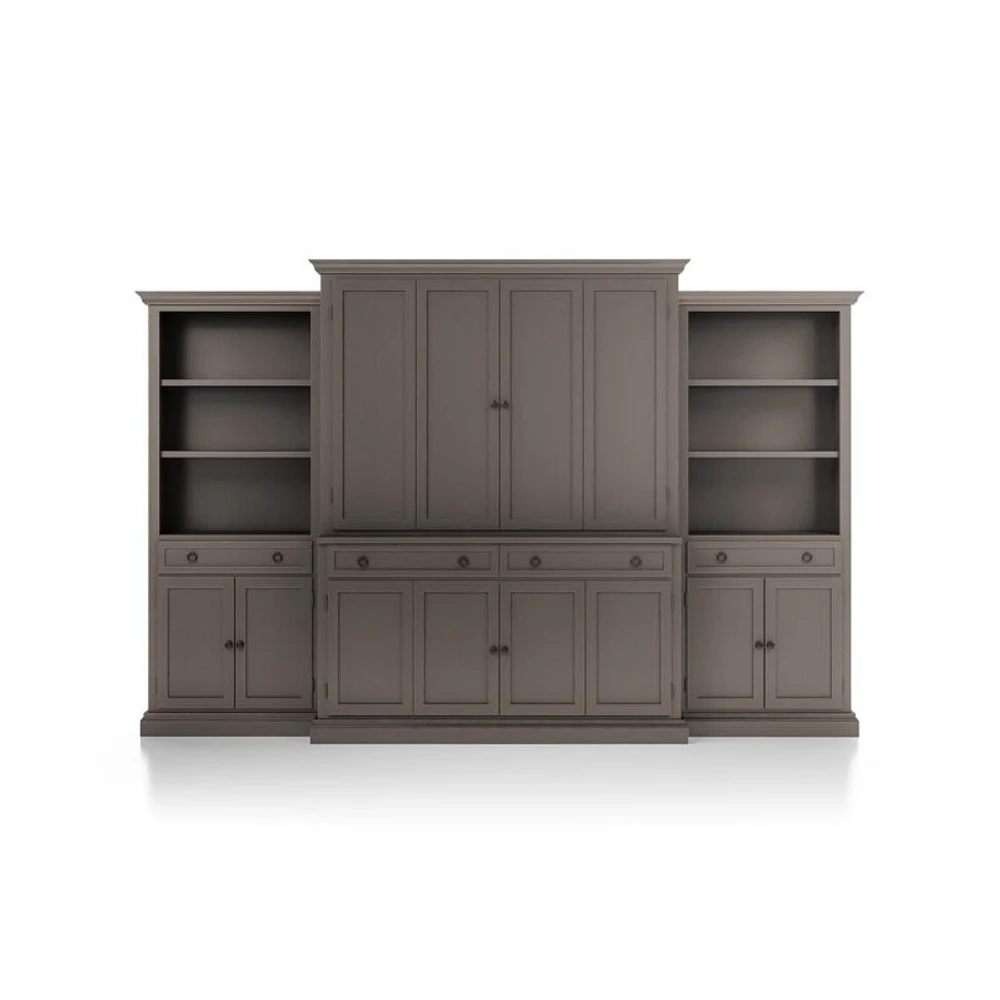 Cameo Grigio 4-Piece Entertainment Center with Storage Bookcase