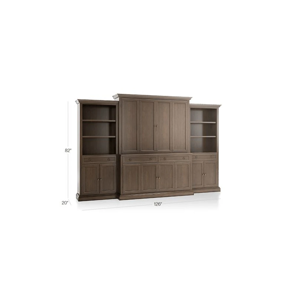 Cameo Pinot Lancaster 4-Piece Entertainment Center with Storage Bookcase