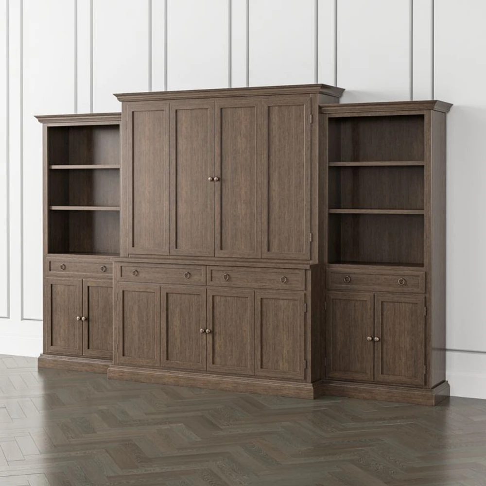 Cameo Pinot Lancaster 4-Piece Entertainment Center with Storage Bookcase