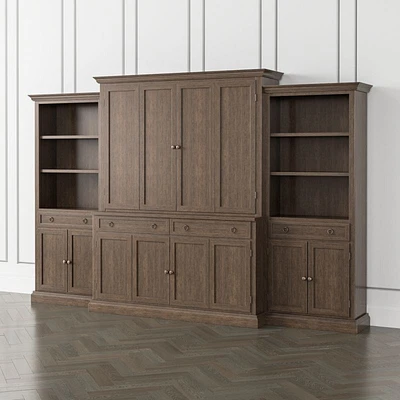 Cameo Pinot Lancaster 4-Piece Entertainment Center with Storage Bookcase