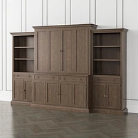 Cameo Pinot Lancaster 4-Piece Entertainment Center with Storage Bookcase