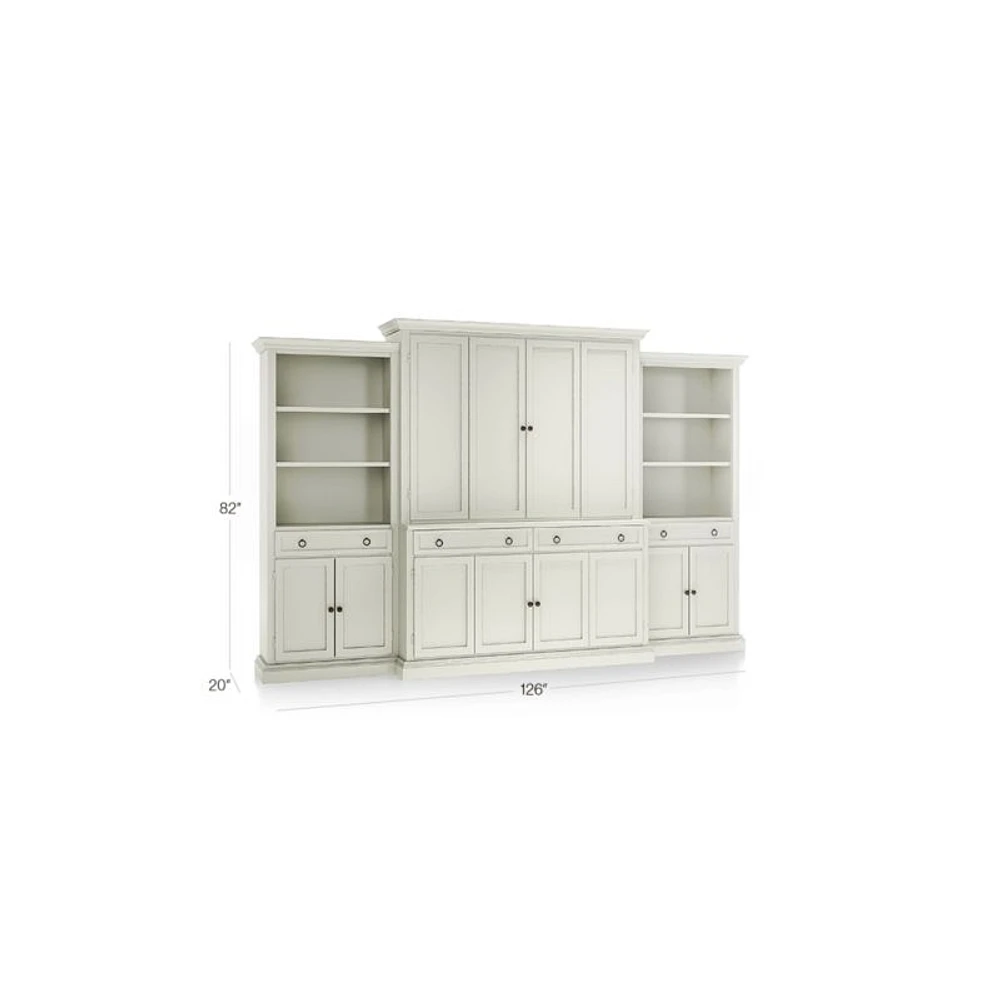 Cameo Vamelie 4-Piece Entertainment Center with Storage Bookcase