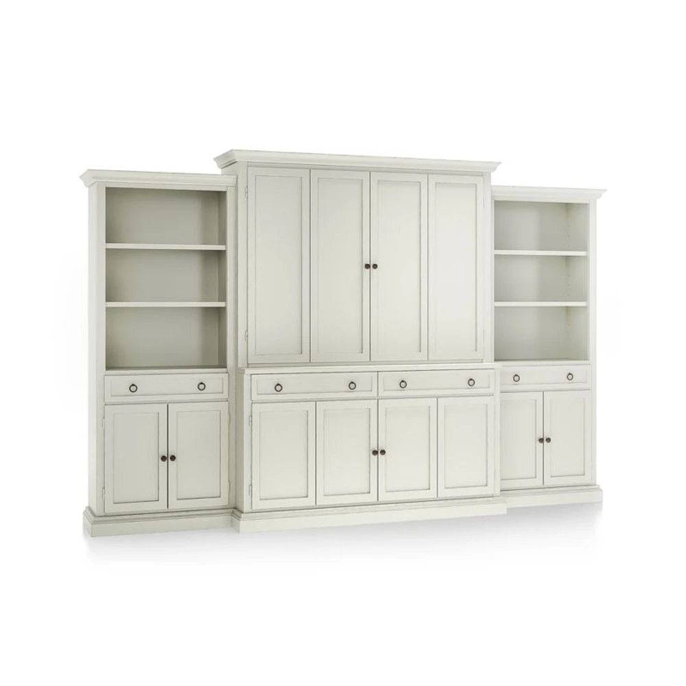 Cameo Vamelie 4-Piece Entertainment Center with Storage Bookcase
