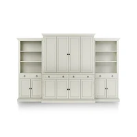 Cameo Vamelie 4-Piece Entertainment Center with Storage Bookcase